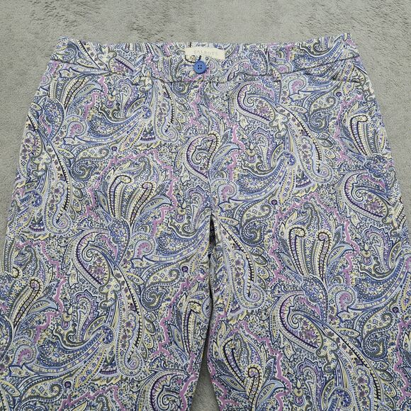 Talbots Pants Women's Size 12P Multicolor Mid-Rise Crop Paisley 21" Inseam - Picture 12 of 16
